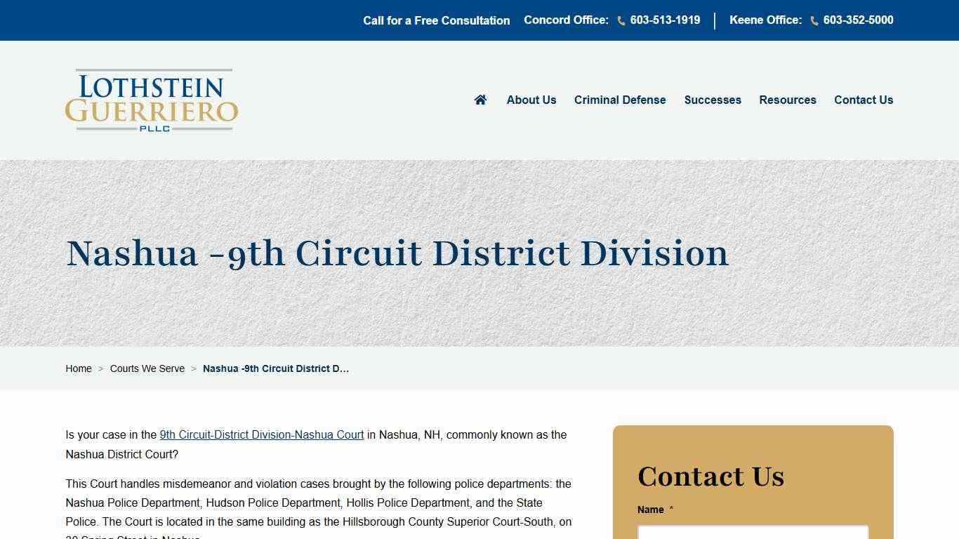 Nashua -9th Circuit District Division – Lothstein Guerriero, PLLC